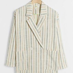 Anthropologie NWT Neutral THEA Striped Blazer